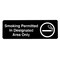 Alpine Industries Smoking Permitted in Designated Areas Only Sign, 3x9, PK15 ALPSGN-33-15pk - alternate 1